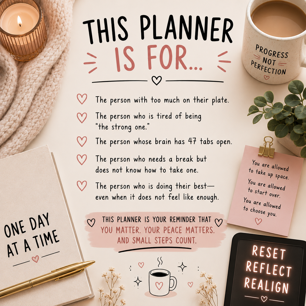 Burnout Reset Planner | Gentle Weekly Habit Tracker, Brain Dump (PDF Download)
