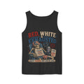 Red, White & Exhausted Shirt | Funny 4th of July Tank top  | Patriotic Burnout Tee | Retro America Graphic Tee | Independence Day Gift