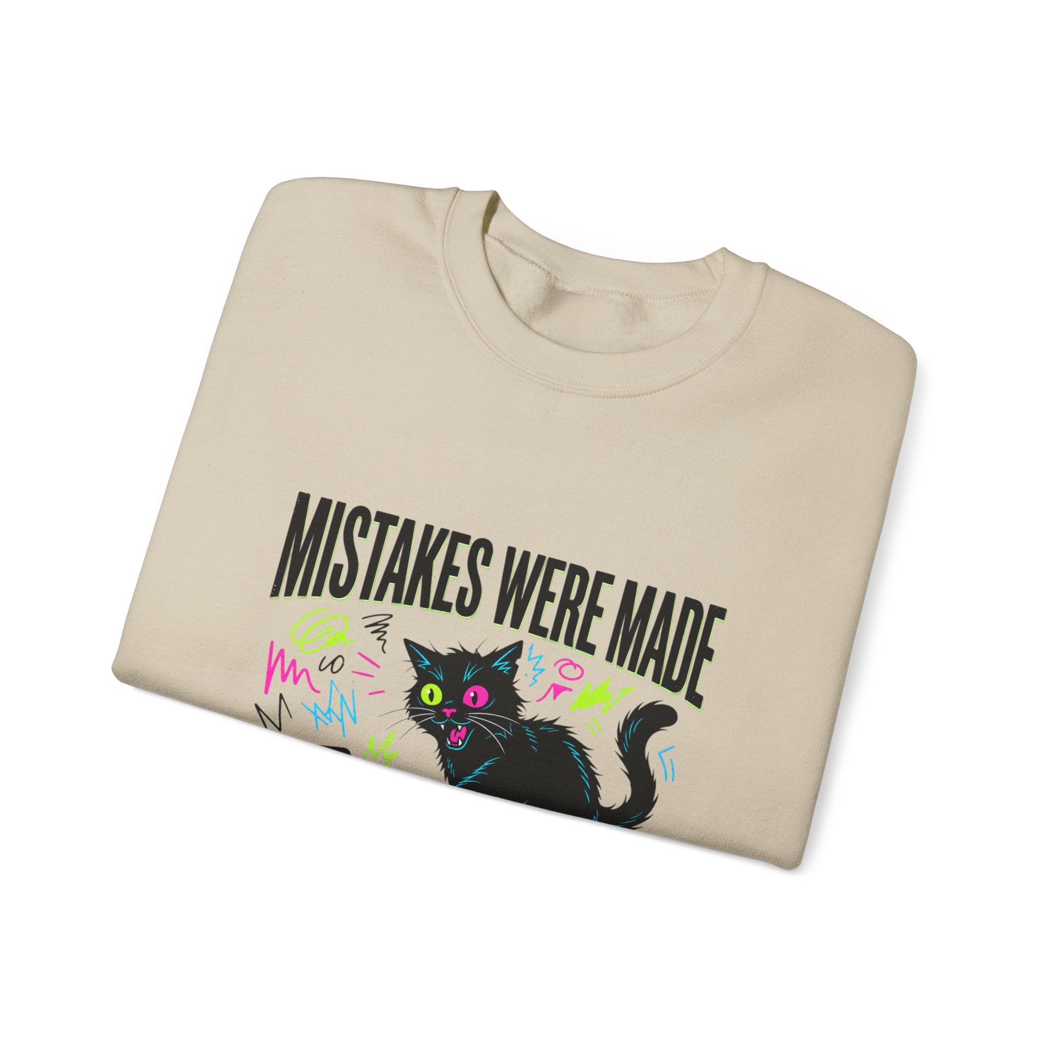 Mistakes Were Made Cat Crewneck Sweatshirt | feral, chaotic humor