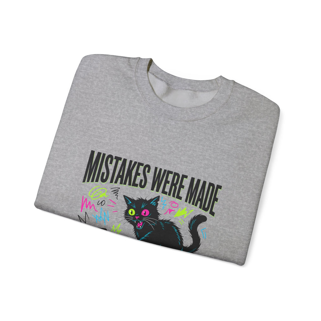Mistakes Were Made Cat Crewneck Sweatshirt | feral, chaotic humor