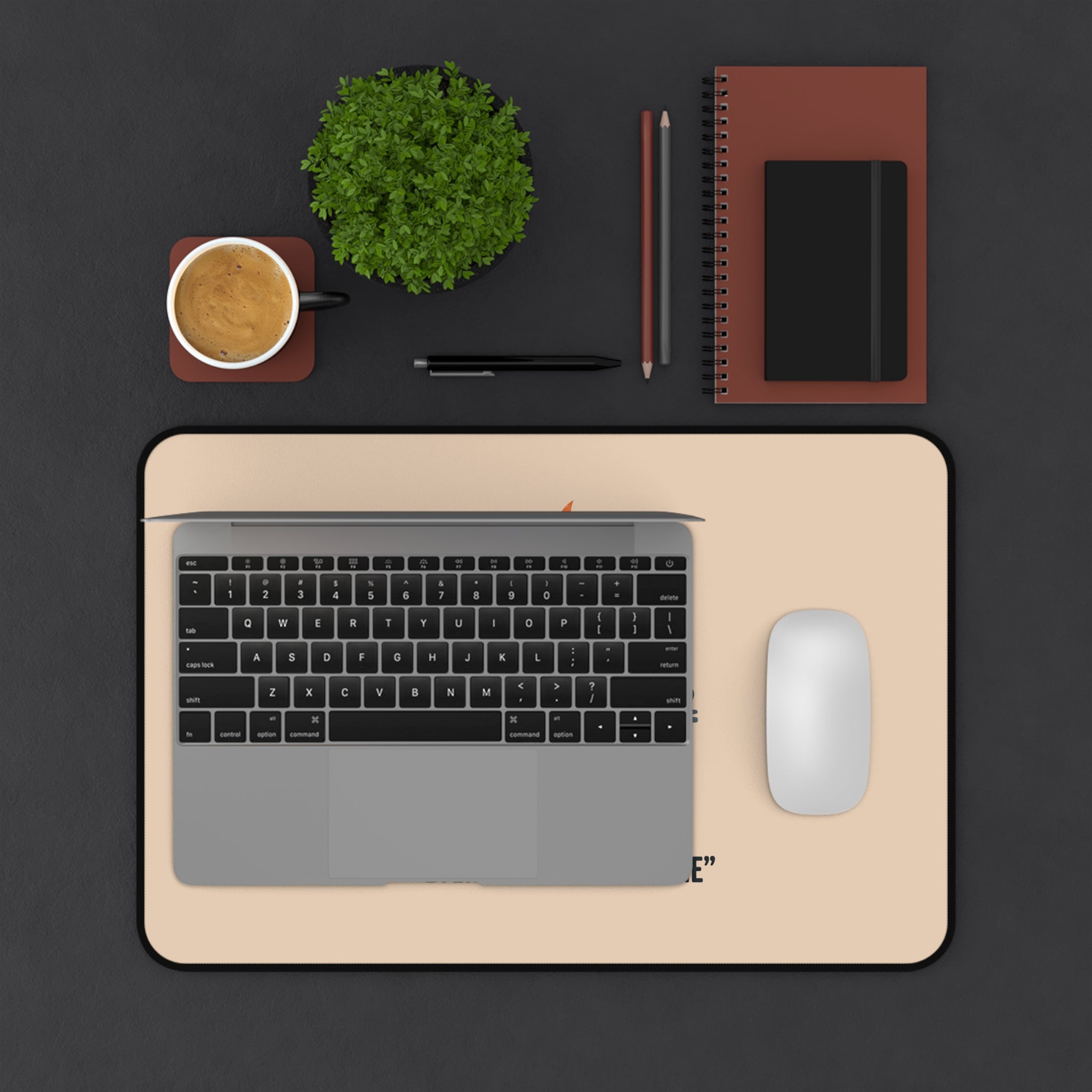 Desk Mat – “Everything Is Just Fine” Funny Burning Trash Can Desk Pad
