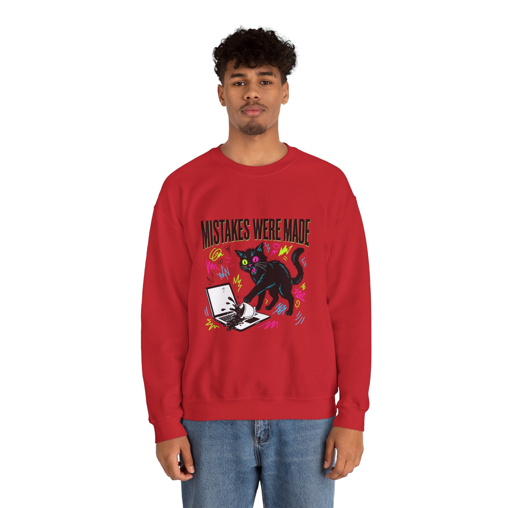 Mistakes Were Made Cat Crewneck Sweatshirt | feral, chaotic humor