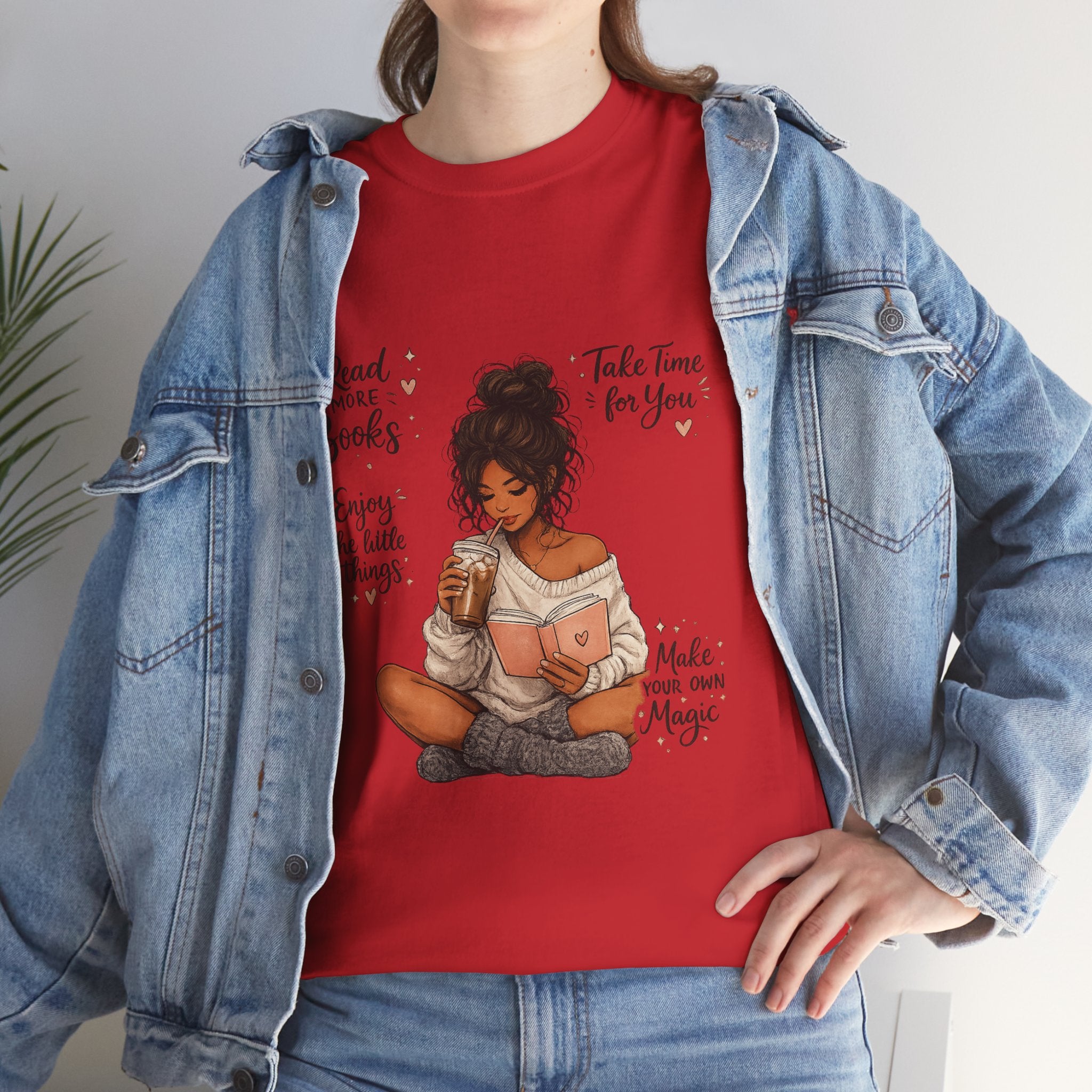 Cozy Reader Shirt | Book Lover Graphic Tee | Hand Drawn Coffee & Books Aesthetic T-Shirt