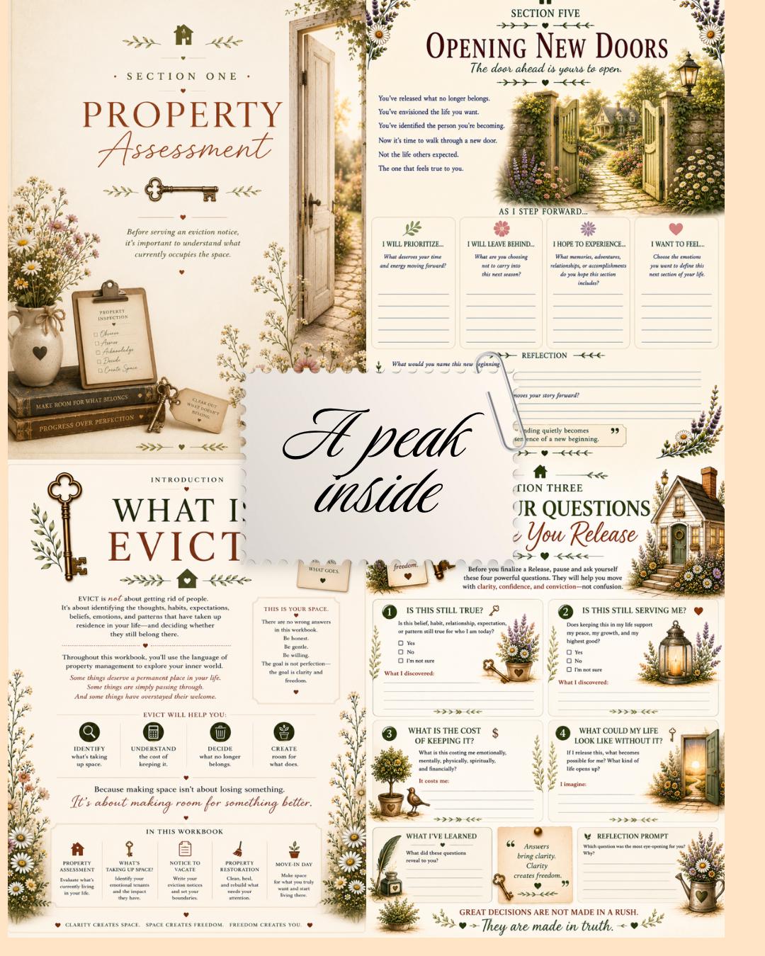 EVICT Guided Workbook | Letting Go Workbook | Printable PDF Journal | Self Reflection & Emotional Healing Workbook